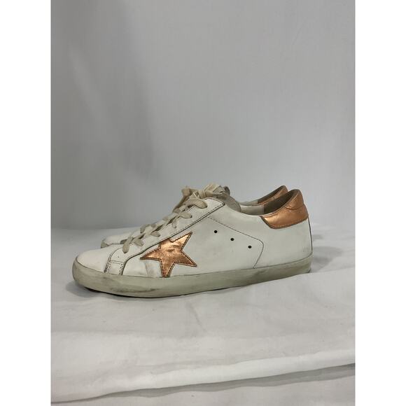 Golden Goose White Super-Star Low Top Sneaker Size 10 - Picture 4 of 5